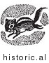 Clipart of a Running Chipmunk - Black and White by Picsburg