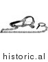 Clipart of a Steel Gopher Trap - Black and White by Picsburg
