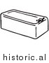 Clipart of an Old Bath Tub - Black and White Drawing by JVPD