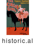 Historical Illustration of a Blond Woman Sitting on a Black Horse in "the Circus Girl" by Charles Frohman by JVPD