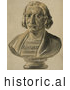 Historical Illustration of a Bust Statue of Christopher Columbus by JVPD