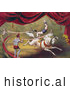 Historical Illustration of a Circus Acrobat Doing a Hand Stand on a Horse by JVPD