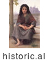 Historical Illustration of a Girl with a Violin, the Bohemian by William-Adolphe Bouguereau by JVPD
