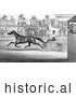 Historical Illustration of a Trotting Horse, John Stewart, on His Twentieth Mile, September 22nd 1868 - Black and White by Picsburg