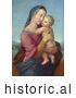Historical Illustration of a Woman Holding a Baby, Tempi Madonna by Raphael by JVPD