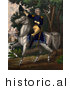 Historical Illustration of Andrew Jackson Riding Horse with the Tennessee Forces on Hickory Grounds by JVPD