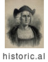 Historical Illustration of Christopher Columbus Wearing a Hat by JVPD
