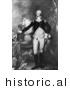 Historical Illustration of George Washington Standing with His Horse - Black and White Version by JVPD