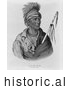 Historical Illustration of Ioway Native American Man Named Not-Chi-Mi-Ne - Black and White Version by JVPD
