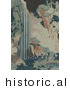 Historical Illustration of Ono Falls on the Kisokaido by JVPD