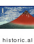 Historical Illustration of Red Mount Fuji in Clear Weather - Katsushika Hokusai by JVPD