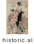 Historical Illustration of the Courtesan Shinateru of the Okamoto-ya by JVPD