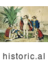 Historical Illustration of the Landing of Columbus October 11th 1492 by JVPD