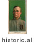 Historical Illustration of Ty Cobb, over Green - Detroit Tigers - Vintage Baseball Card by JVPD