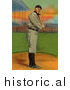 Historical Illustration of Ty Cobb up for Bat - Detroit Tigers - Vintage Baseball Card by JVPD
