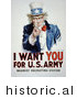 Historical Illustration of Uncle Sam: I Want You for US Army - Nearest Recruiting Station by JVPD
