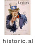Historical Illustration of Uncle Sam - I WANT YOU - Leslie's Illustrated Newspaper by JVPD