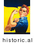 Historical Illustration of We Can Do It! Rosie the Riveter Facing Left Without Text by JVPD