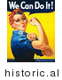 Historical Illustration of We Can Do It! Rosie the Riveter Flexing by JVPD