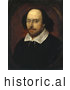 Historical Illustration of William Shakespeare, the Playwright and Poet, in the Chandos Portrait by JVPD