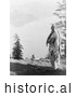 Historical Image of Klamath Indian Chief at Crater Lake 1914 - Black and White Version by JVPD