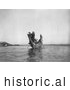 Historical Image of Kwakiutl Wedding Canoe 1914 - Black and White by JVPD