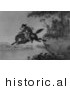 Historical Image of Major Samuel McColloch Riding a Horse - American Revolutionary War - Black and White Version by Picsburg