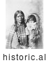 Historical Image of Native American Indian Pee-a-rat Holding Baby 1899 - Black and White by JVPD