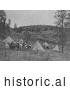 Historical Image of Tipis and People on Horses 1910 - Black and White by JVPD