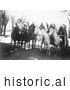 Historical Image of Tribal Native American Leaders on Horses - Black and White by Picsburg