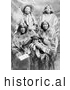 Historical Image of Ute Native American Indian Family 1902 - Black and White by Picsburg