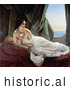 Historical Painting of Odalisque Reclining, Nude and Wrapped in a Sheet, by Francesco Hayez by JVPD