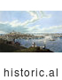 Historical Painting of People with a View of Boston and the Harbor at Dorchester Heights by JVPD