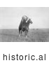 Historical Photo of a Sioux Indian Man on a Horse 1907 - Black and White by JVPD