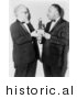 Historical Photo of Abraham Heschel and Martin Luther King Jr. Holding a Small Statue - Black and White Version by JVPD