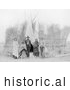 Historical Photo of Arappaho Indians by Tipi 1904 - Black and White by JVPD