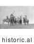 Historical Photo of Atsina Warriors on Horses 1908 - Black and White by JVPD