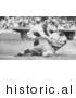 Historical Photo of Bing Miller Being Tagged out at Home Plate by Muddy Ruel During a Baseball Game, 1925 - Black and White Version by JVPD