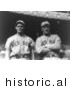 Historical Photo of Boston Red Sox Baseball Players Dutch Leonard and Bill Carrigan, 1916 - Black and White Version by JVPD