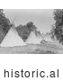 Historical Photo of Canvas Tipis in Assiniboine Camp 1908 - Black and White by JVPD