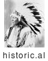 Historical Photo of Chief Hollow Horn Bear 1898 - Black and White by JVPD