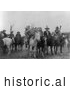 Historical Photo of Crow Indians on Horses, Wearing Masks 1906 - Black and White by JVPD
