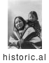 Historical Photo of Eagle Feather with Baby, Sioux Indians 1900 - Black and White by JVPD