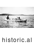 Historical Photo of Five Ojibwa Indians in Canoe 1913 - Black and White Version by JVPD