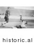 Historical Photo of Goose Goslin Sliding to Third Base During a Baseball Game, 1925 - Black and White Version by JVPD