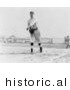Historical Photo of Hal Chase Throwing a Baseball, 1911 - Black and White Version by JVPD