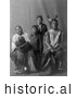 Historical Photo of Hidatsa Indian Man Called Good Bear with His Family 1908 - Black and White by Picsburg