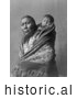Historical Photo of Hidatsa Indian Mother with a Baby on Her Back 1908 - Black and White by Picsburg