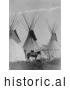 Historical Photo of Horse near Three Tipis, Crow Agency, Montana 1905 - Black and White by JVPD