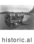 Historical Photo of Indian Wedding Canoes 1914 - Black and White by JVPD